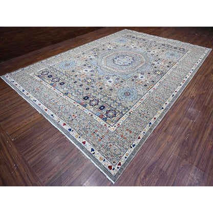 Mamluk Wool Hand Knotted Rug Grey Gray 9.11X14.3 -O089483