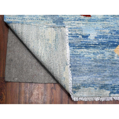 Modern and Contemporary Wool Hand Knotted Rug Blue No Border 9.2X11.11 -O089484