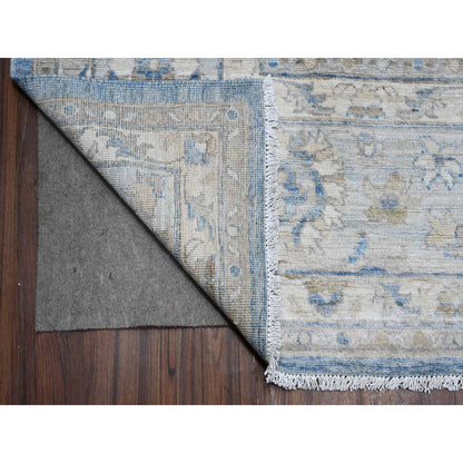 Oushak And Peshawar Wool Hand Knotted Rug Blue 8.9x11.11 -O089486