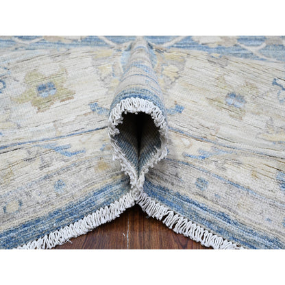 Oushak And Peshawar Wool Hand Knotted Rug Blue 8.9x11.11 -O089486