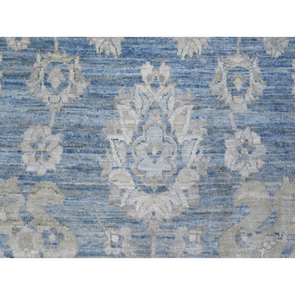 Oushak And Peshawar Wool Hand Knotted Rug Blue 8.9x11.11 -O089486