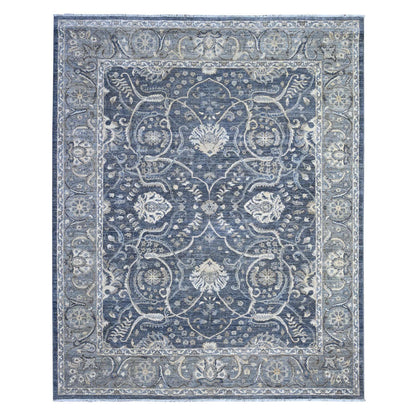 Oushak And Peshawar Wool Hand Knotted Rug Grey Gray 8.0X9.9 -O089489