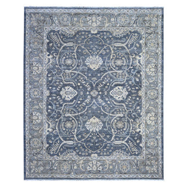 Oushak And Peshawar Wool Hand Knotted Rug Grey Gray 8.0X9.9 -O089489