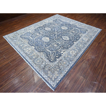 Oushak And Peshawar Wool Hand Knotted Rug Grey Gray 8.0X9.9 -O089489