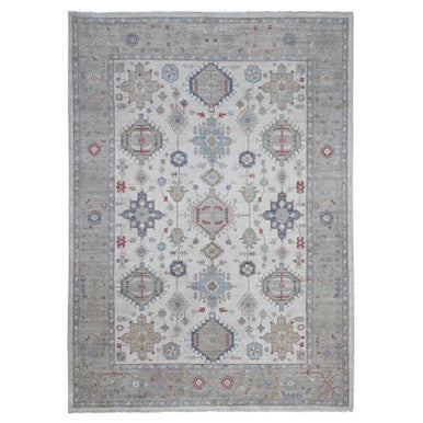 Heriz Wool Hand Knotted Rug Ivory Gray 9.10X13.10 -O089492