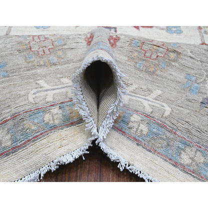 Heriz Wool Hand Knotted Rug Ivory Gray 9.10X13.10 -O089492