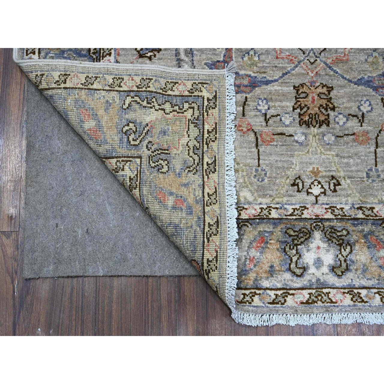 Gray 3'11" x 12'0" Heriz Hand knotted Wool Rug -O089494