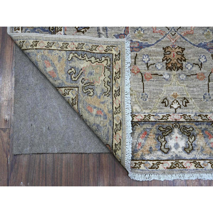 Heriz Wool Hand Knotted Rug Grey Gray 3.11X12.0 -O089494