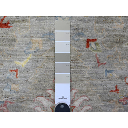 Oushak And Peshawar Wool Hand Knotted Rug Grey Silver 4.2X9.6 -O089495