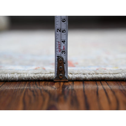 Oushak And Peshawar Wool Hand Knotted Rug Grey Silver 4.2X9.6 -O089495