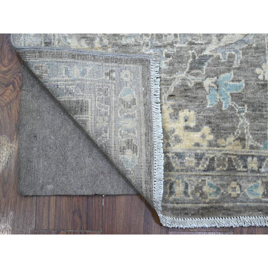 Oushak And Peshawar Wool Hand Knotted Rug Grey Gray 2.5X20.1 -O089499