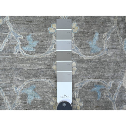 Oushak And Peshawar Wool Hand Knotted Rug Grey Gray 2.5X20.1 -O089499