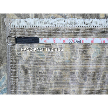 Oushak And Peshawar Wool Hand Knotted Rug Grey Gray 2.5X20.1 -O089499