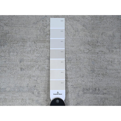 Oushak And Peshawar Wool Hand Knotted Rug Ivory Gray 1.11X2.9 -O089504
