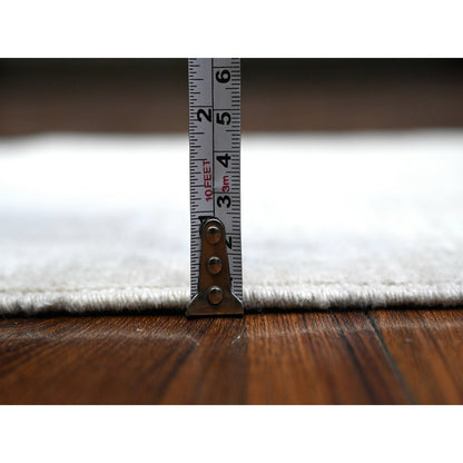 Oushak And Peshawar Wool Hand Knotted Rug Ivory Gray 1.11X2.9 -O089504