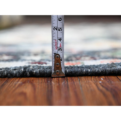 Oushak And Peshawar Wool Hand Knotted Rug Black Black 4.0X11.7 -O089509