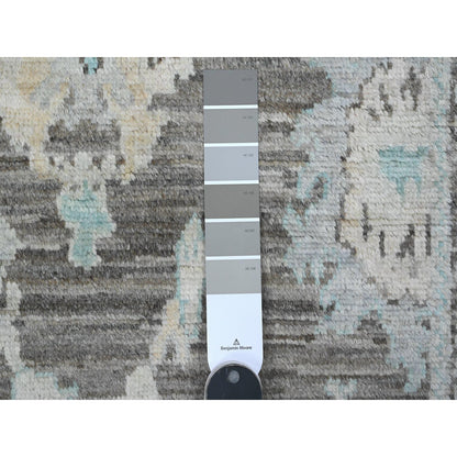 Oushak And Peshawar Wool Hand Knotted Rug Grey Charcoal Gray 3.3X5.0 -O089512
