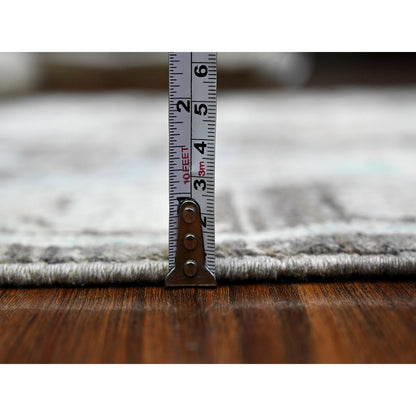 Oushak And Peshawar Wool Hand Knotted Rug Grey Charcoal Gray 3.3X5.0 -O089512