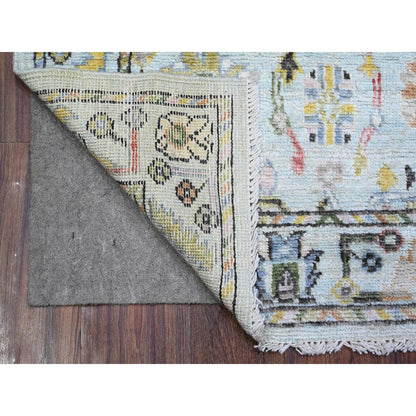 Oushak And Peshawar Wool Hand Knotted Rug Blue Blue 3.0X4.10 -O089513