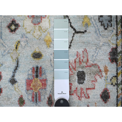 Oushak And Peshawar Wool Hand Knotted Rug Blue Blue 3.0X4.10 -O089513