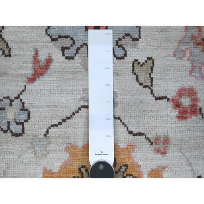 Oushak And Peshawar Wool Hand Knotted Rug Ivory Ivory 2.11X4.10 -O089515