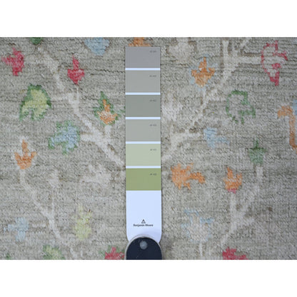 Oushak And Peshawar Wool Hand Knotted Rug Green Green 3.1X4.11 -O089517