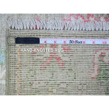 Oushak And Peshawar Wool Hand Knotted Rug Green Green 3.1X4.11 -O089517