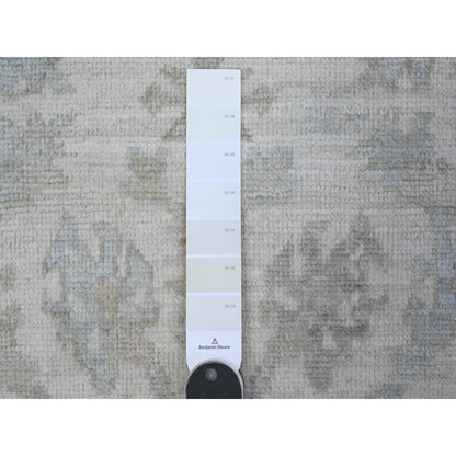 Oushak And Peshawar Wool Hand Knotted Rug Ivory Gray 3.2X4.10 -O089523