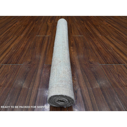Oushak And Peshawar Wool Hand Knotted Rug Ivory Gray 3.2X4.10 -O089523