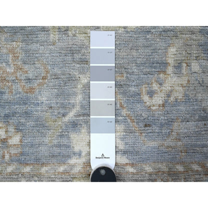 Oushak And Peshawar Wool Hand Knotted Rug Grey Silver Gray 3.1X4.3 -O089529