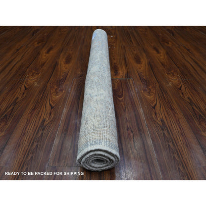 Oushak And Peshawar Wool Hand Knotted Rug Grey Silver Gray 3.1X4.3 -O089529