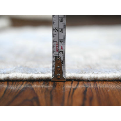 Oushak And Peshawar Wool Hand Knotted Rug Grey Silver Gray 3.1X4.3 -O089529