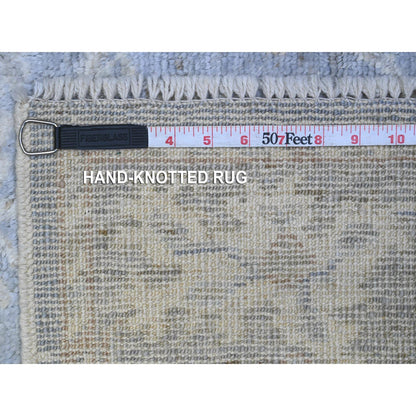 Oushak And Peshawar Wool Hand Knotted Rug Grey Silver Gray 3.1X4.3 -O089529