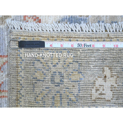 Oushak And Peshawar Wool Hand Knotted Rug Grey Green 2.9X12.6 -O089536