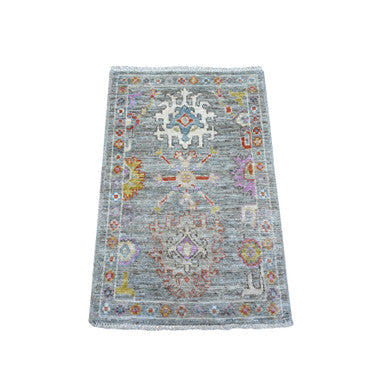 Oushak And Peshawar Wool Hand Knotted Rug Grey Gray 2.1X3.3 -O089538