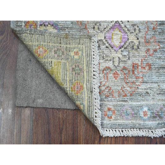 Oushak And Peshawar Wool Hand Knotted Rug Grey Gray 2.1X3.3 -O089538