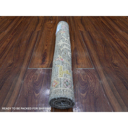 Oushak And Peshawar Wool Hand Knotted Rug Grey Gray 2.1X3.3 -O089538