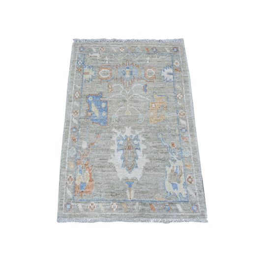 Oushak And Peshawar Wool Hand Knotted Rug Green Green 2.2X3.3 -O089539