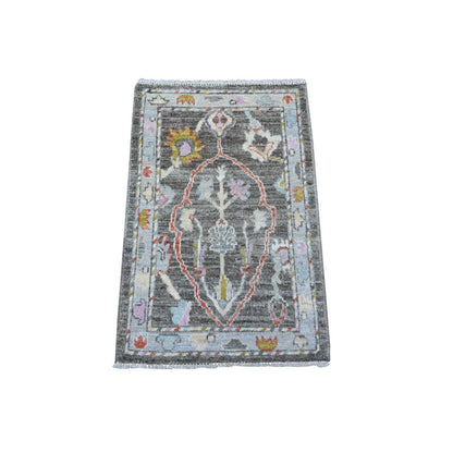 Oushak And Peshawar Wool Hand Knotted Rug Grey Gray 2.0X3.1 -O089540