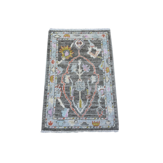 Oushak And Peshawar Wool Hand Knotted Rug Grey Gray 2.0X3.1 -O089540