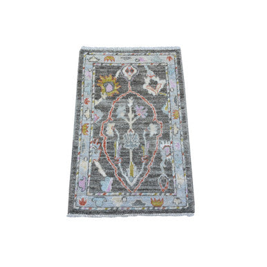 Oushak And Peshawar Wool Hand Knotted Rug Grey Gray 2.0X3.1 -O089540