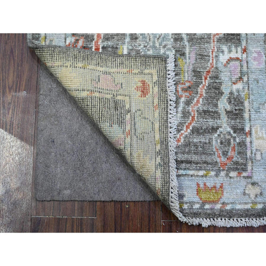 Oushak And Peshawar Wool Hand Knotted Rug Grey Gray 2.0X3.1 -O089540