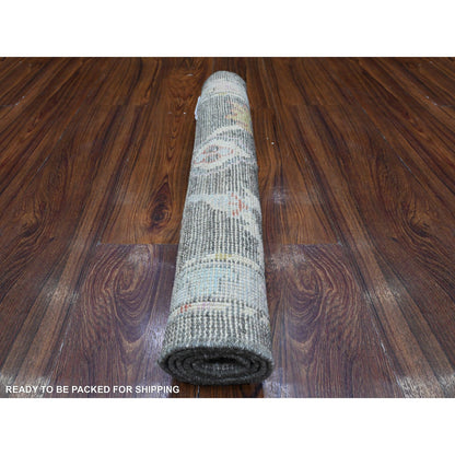 Oushak And Peshawar Wool Hand Knotted Rug Grey Gray 2.0X3.1 -O089540