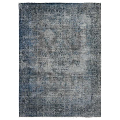 Overdyed & Vintage Wool Hand Knotted Rug Grey Gray 9.8X13.3 -O089543