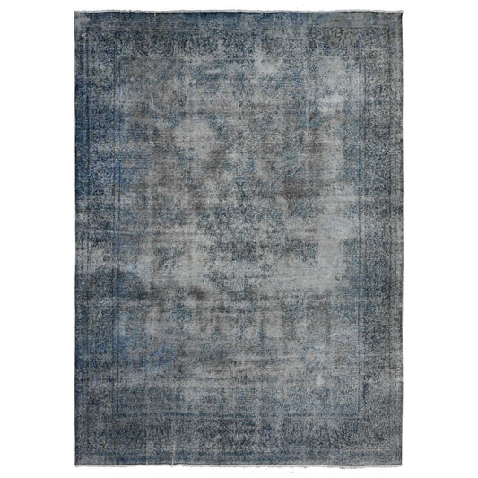 Overdyed & Vintage Wool Hand Knotted Rug Grey Gray 9.8X13.3 -O089543