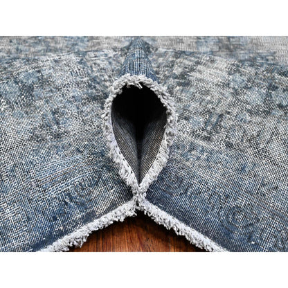 Overdyed & Vintage Wool Hand Knotted Rug Grey Gray 9.8X13.3 -O089543