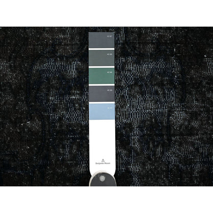 Overdyed & Vintage Wool Hand Knotted Rug Grey 7.4x13.3 -O089547
