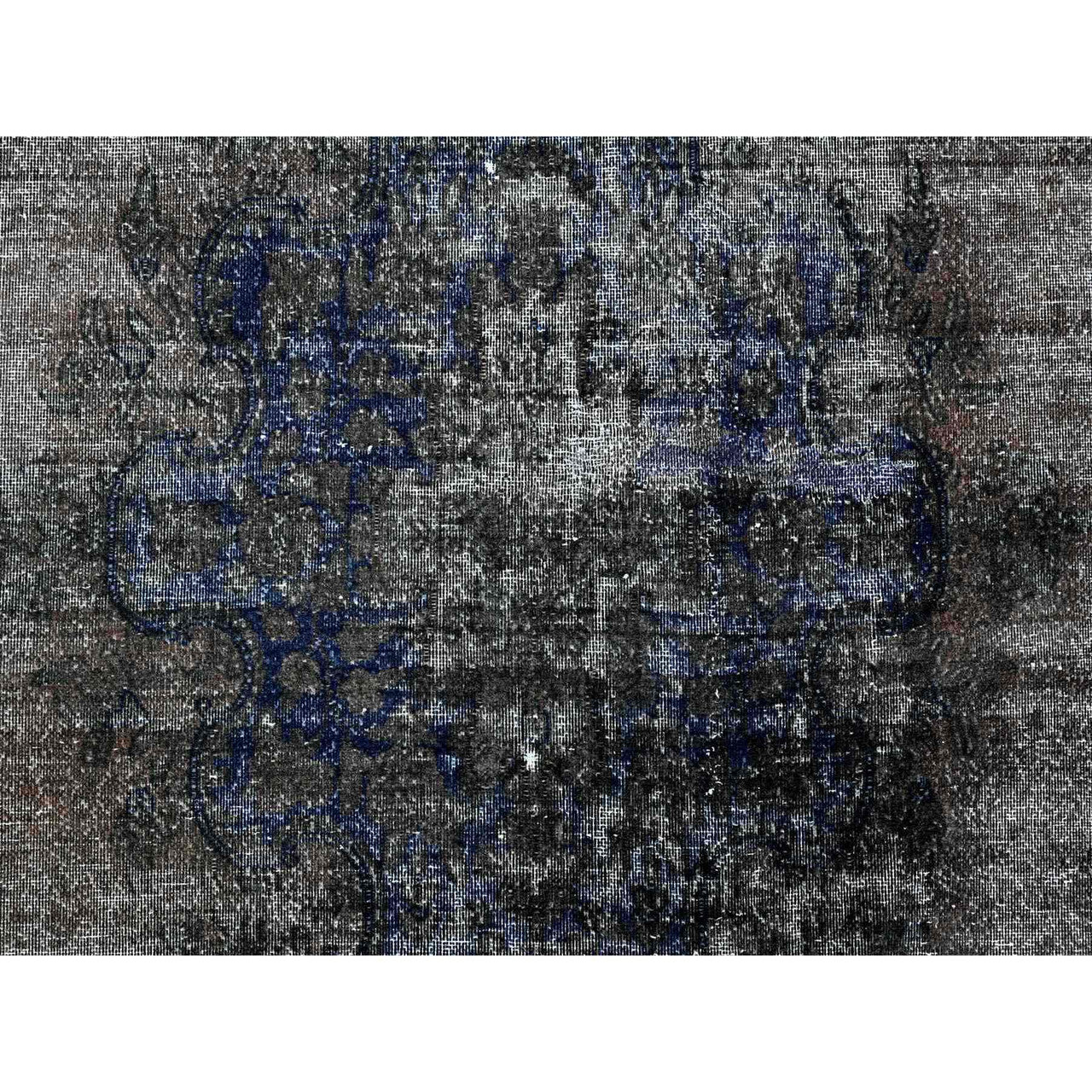 Gray 7'4" x 13'3" Overdyed & Vintage Hand knotted Wool Rug - Sku: O089547