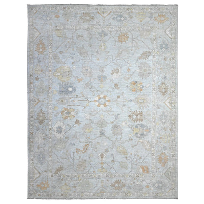 Oushak And Peshawar Wool Hand Knotted Rug Blue Blue 8.10X11.6 -O089549