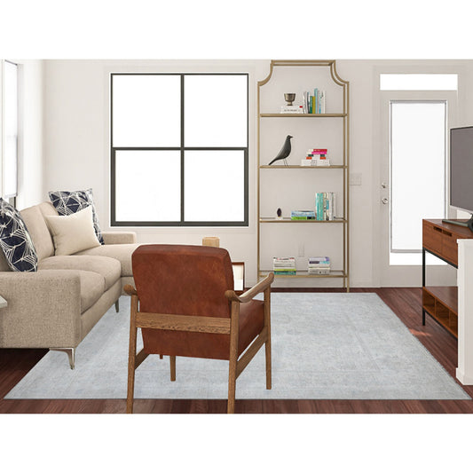 Oushak And Peshawar Wool Hand Knotted Rug Ivory Ivory 8.3X9.9 -O089551